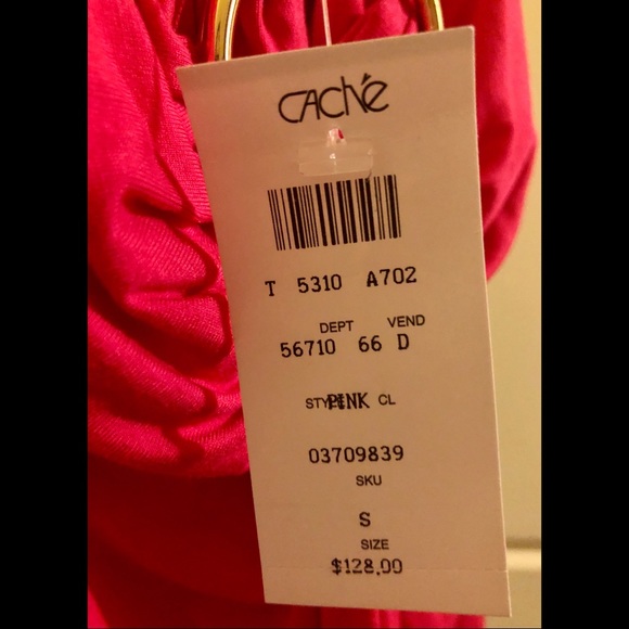 Cache Hot Pink Halter/Strap Hi-Low Dress Sz Small - Picture 3 of 4